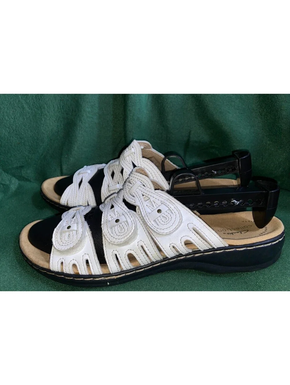 Clarks Leisa Faye White Slide Sandals Women Size US 9.5 M UK 7 EU 41 Comfort Col